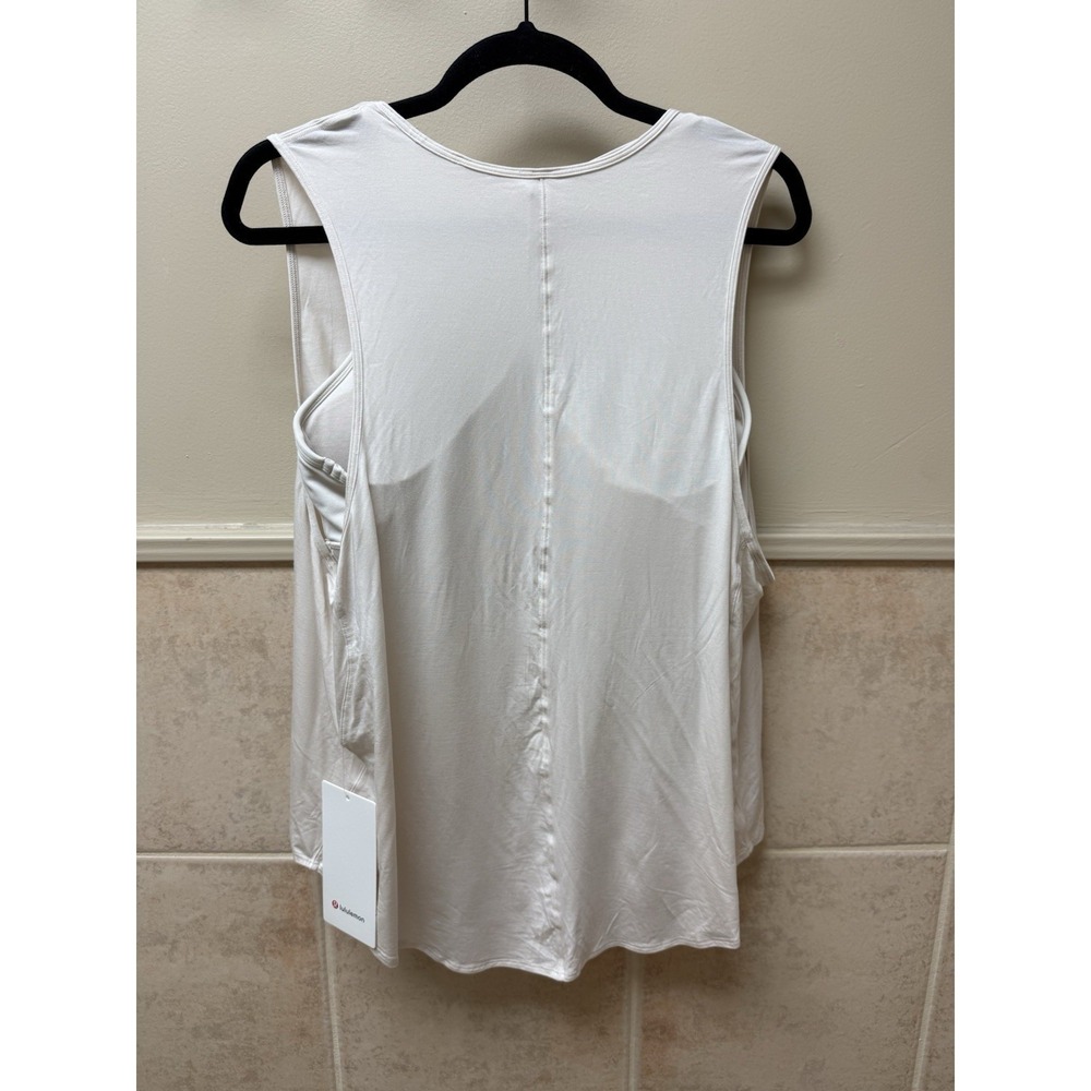 Lululemon Orange Theory Flow Y 2-in-1 Yoga Tank. White Opal. Sz 14. NWT - Picture 6 of 13